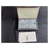Vintage Marbled Gray Domino Set with Case and Instructions