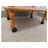 Wooden Rolling Utility Table with Two Shelves 25x24x16 Inches