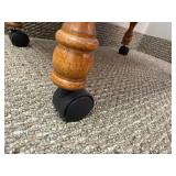 Wooden Rolling Utility Table with Two Shelves 25x24x16 Inches