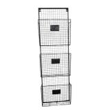 Design Styles| 3-Tier Distressed Black Metal Vintage Wall File Organizer