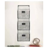 Design Styles| 3-Tier Distressed Black Metal Vintage Wall File Organizer