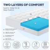 ELEMUSE  | Queen Size Dual Layer 3 Inch Memory Foam Mattress Topper,Cooling Gel Memory Foam