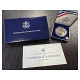 1987-S Proof "We the People" Silver Comm. Dollar Original Mint Box & COA