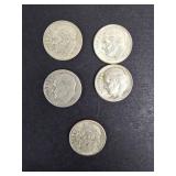 Ten Assorted Silver Dimes