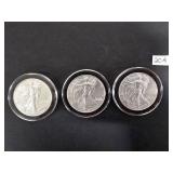 3 - 2024 American Eagle 1oz. Silver Dollars Uncirculated
