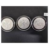 3 - 2024 American Eagle 1oz. Silver Dollars Uncirculated