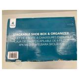 Stackable Shoe Box & Organizer - 4 Pack