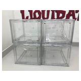 Set of 4 Clear Plastic Display Boxes