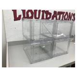 Set of 4 Clear Plastic Display Boxes