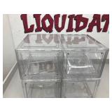 Set of 4 Clear Plastic Display Boxes