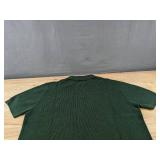 DKNY Green Ribbed Knit Polo Shirt Medium - Brand New