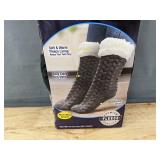 Huggle Slipper Socks Gray Ultra-Plush One Size - Brand New