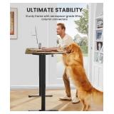 ErGear Height Adjustable Electric Standing Desk, 63 x 28 Inches Sit Stand up Desk, Large Memory Computer Home Office Desk with Two-Piece Desktop, Vintage Brown - Brand New *L