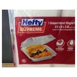 Hefty Supreme 1 Compartment Hinged Lid Containers, 125 count - Brand New