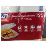 Hefty Supreme 1 Compartment Hinged Lid Containers, 125 count - Brand New