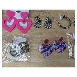 13 Pairs Fashion Assorted Pierced Earrings - Brand New