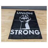 Union Strong Yard Flag 12.5" x 19" & American Flag Pole Sleeve 2.5