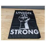 Union Strong Yard Flag 12.5" x 19" & American Flag Pole Sleeve 2.5