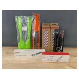 Ice Cream Scoop, Meat Thermometer, Corkscrew, 100 Paper Straws, Grater & 4 Silicone Spatulas - Brand New