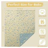 NTBAY Baby Blanket 100% Cotton Star Print, 30" x 40" - Brand New