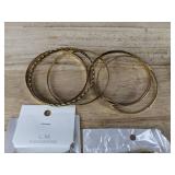 10 Fashion Jewelry Bracelets: Stainless Steel & Gold-Tone Bangles - Brand New