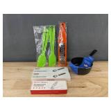 9 Piece Kitchen Accessories - Ice Cream Scoops, Grater, Thermometer, Spatulas - Brand New