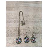 Brand New Multicolor Necklace & Earrings Set - 18-Inch Necklace - Brand New *P