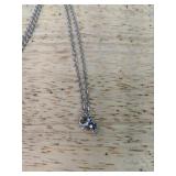 Cross Pendant Necklace - Silver Chain with Black & White Stones 20" Length - Brand New *P