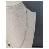 19-in Gold-Tone Bead Necklace & 26-in Silver I Love You 3000 Pendant Necklace - Brand New