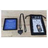 US Flag Shield Pendant Necklace & Dad Pendant - Brand New