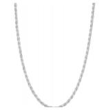 Rope Necklace, 925 Sterling Silver, 20-inch length, 3mm width - Brand New