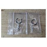 Silver Dainty Hoop Earrings with Crystal Drops - Brand New