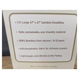 2 Bambino Boutique Multi-Purpose Bamboo Swaddle Blankets XL 47" x 47" - Brand New