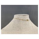 LIU JUN 18-inch Bubble Letter L Necklace with Rhinestones - Gold Tone - Brand New