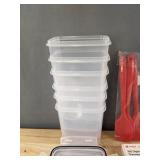 Habor 192 Digital Meat Thermometer, Sakuchi Ice Cream Scoop, 6 Clear Storage Containers, and 4 Spatulas - Brand New