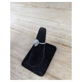 Pavoi Pear-Cut CZ Halo Ring & Pavé Band Set - Size 7 - Brand New