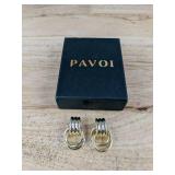 PAVOI Two-Tone Hoops - 14K Gold Plated on 925 Sterling Silver - Brand New