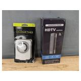 Living Solutions Dual Outlet 24-Hour Timer & HDTV Antenna - Brand New