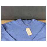 A New Day Blue Knit Sweater Pullover Size L $40 Retail -- Brand New