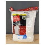 6 Hanes Tagless White T-Shirts Men