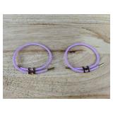 2 Bracelets: Braided Pink & Purple Rope With Gold H Clasp - Brand New