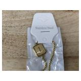 Stainless Steel I Initial Bracelet, Gold in Color - Brand New