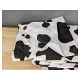 Duvet Cover Set 90" x 90" with Pillow Shams - Black & White Cow Print - Brand New