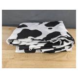 Duvet Cover Set 90" x 90" with Pillow Shams - Black & White Cow Print - Brand New