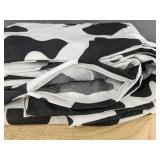 Duvet Cover Set 90" x 90" with Pillow Shams - Black & White Cow Print - Brand New