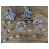 20 Croc Shoe Charms - Butterfly & Flower Set With Pearls - Brand New