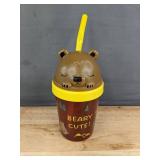 2 Toddler Straw Cups with 12 Flower Straw Covers - Brand New