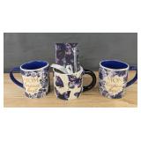 2 Mom Knows Best Mugs 13.5 oz & Butterfly Mug 14.2 oz with Notebook Set - Brand New