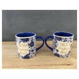 2 Mom Knows Best Mugs 13.5 oz & Butterfly Mug 14.2 oz with Notebook Set - Brand New