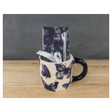 2 Mom Knows Best Mugs 13.5 oz & Butterfly Mug 14.2 oz with Notebook Set - Brand New